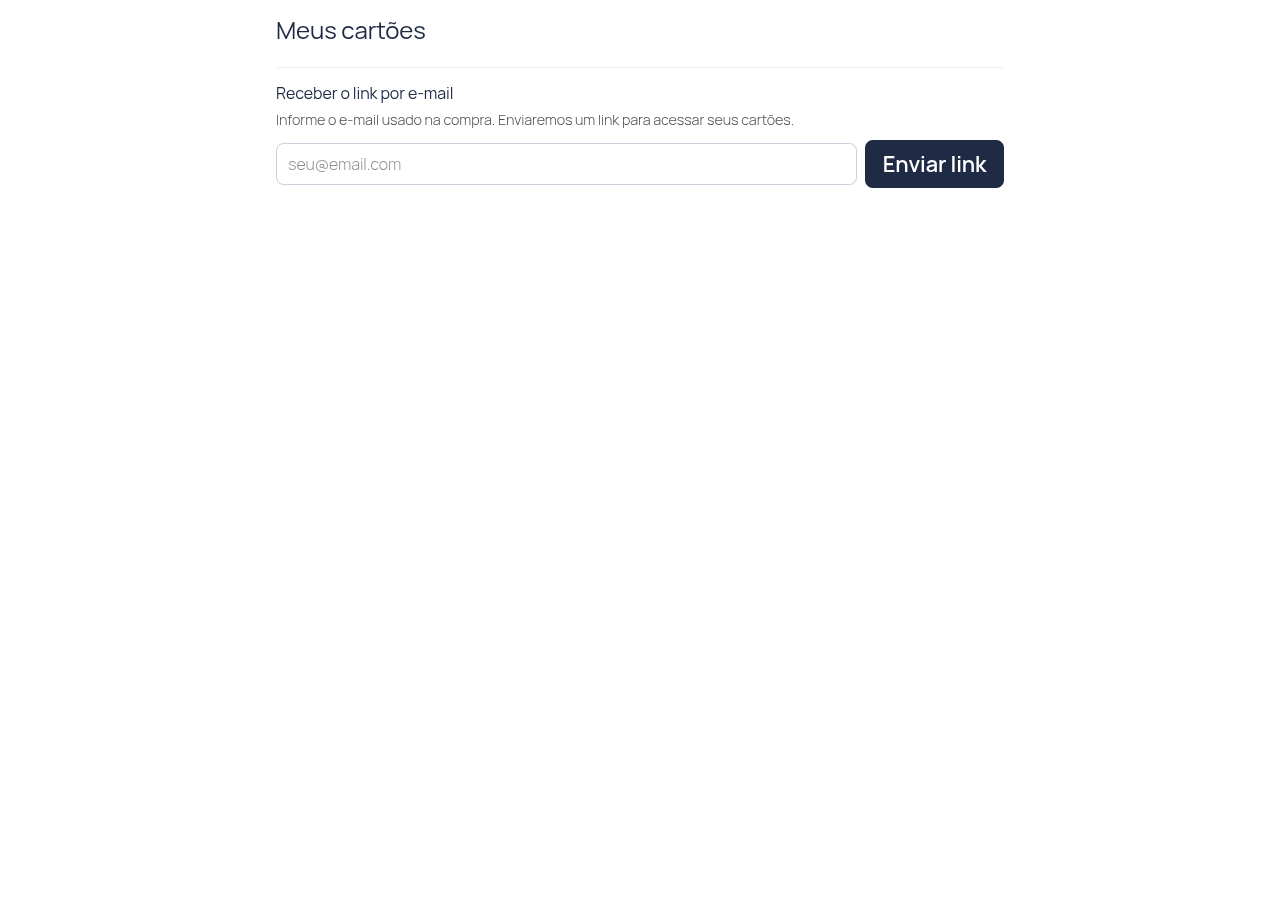 Formulário para receber o link por e-mail